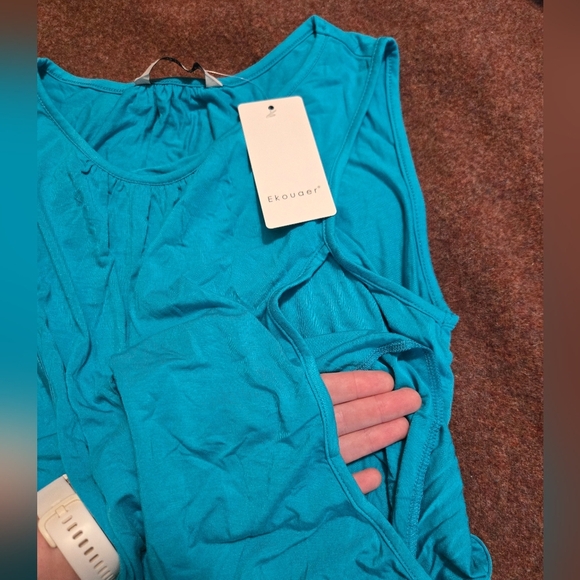 New! Ekouaer Maternity Nursing Tank In Teal Size Small - Picture 2 of 8